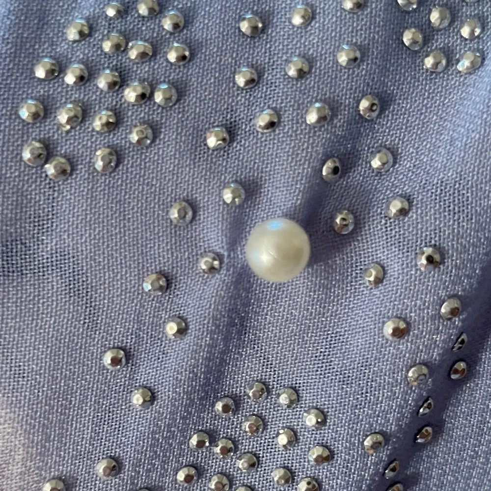 1212. Jessica McClintock Periwinkle Beaded Kimono/Bathing Suit Cover Up.